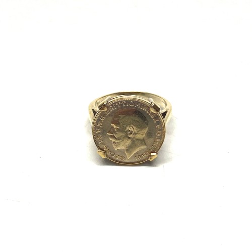 854 - Silver sixpence ring with heavy gold plating. Size M, and a silver and gold Bessel ring with diamond... 