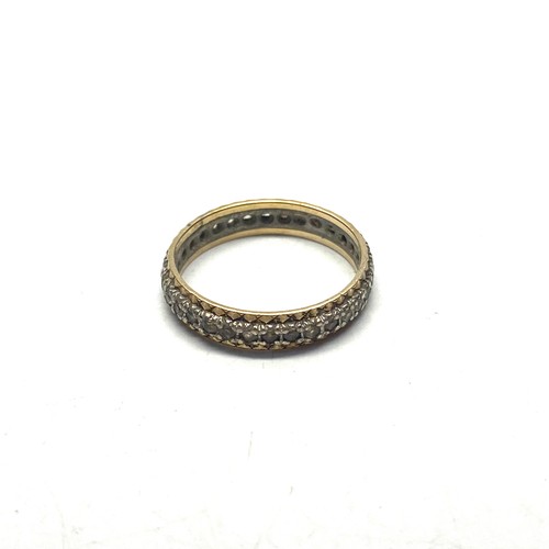 854 - Silver sixpence ring with heavy gold plating. Size M, and a silver and gold Bessel ring with diamond... 