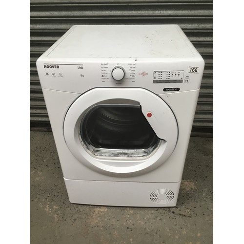 168 - Hoover link one touch 8kg tumble dryer model number HL C8LG-80