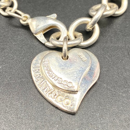 869 - Heavy silver bracelet stamped Tiffany and Co.