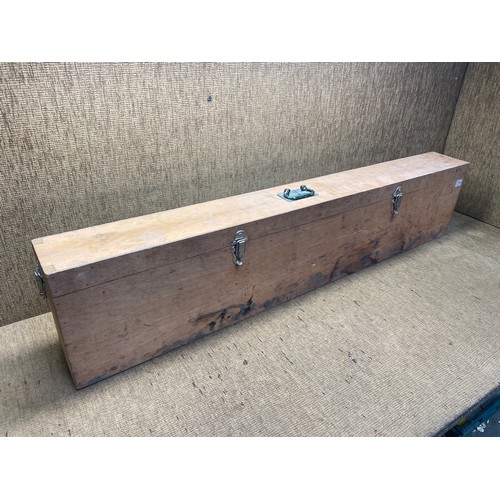 137A - Large wooden storage box 144 x 16 x 31cm