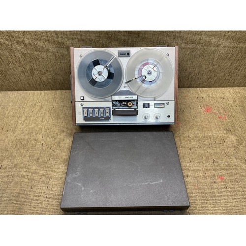 1156 - Philips 4-track 4307 reel to reel quarter inch tape recorder (untested)