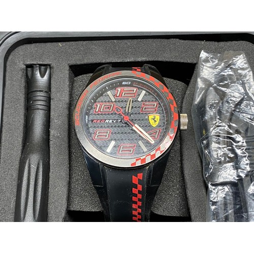 734 - Ferrari watch REV-T with spare strap and box.