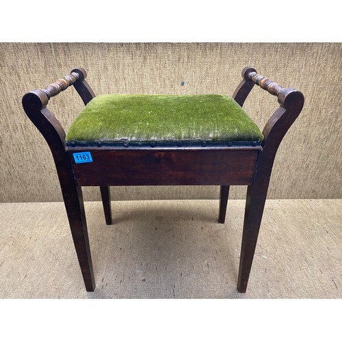 1163 - Arts and crafts vintage piano stool.