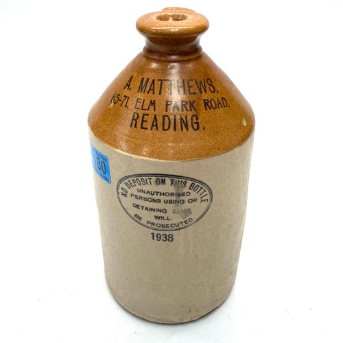 1180 - A. Matthews ginger stoneware flagon.