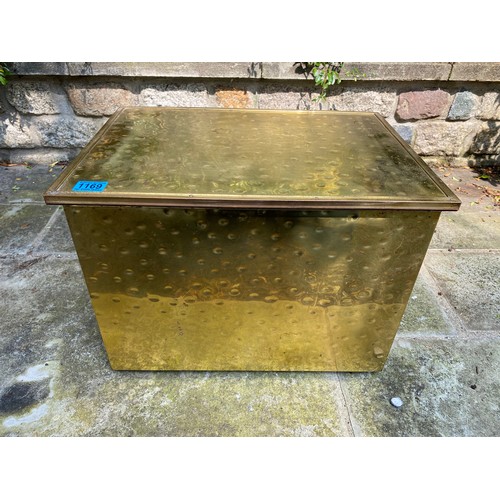 1169 - stunning beaten brass covered wooden box.