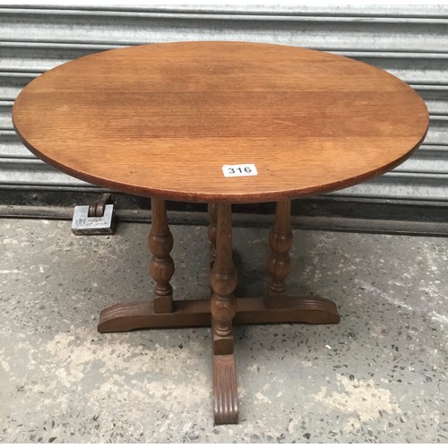 316 - Vintage oak cards table.