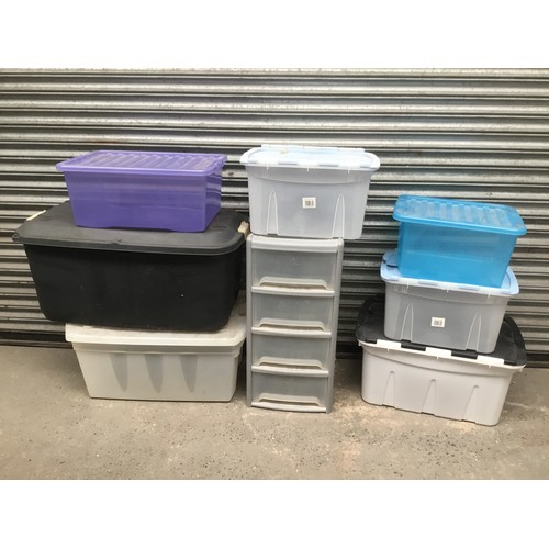 337 - Large selection of large storage boxes.