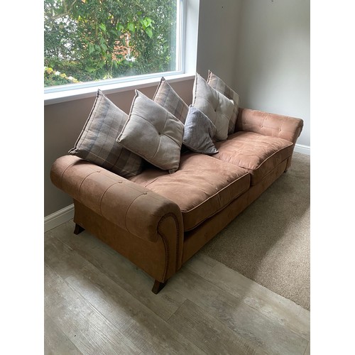 322 - DSF faux suede sofa with pillows