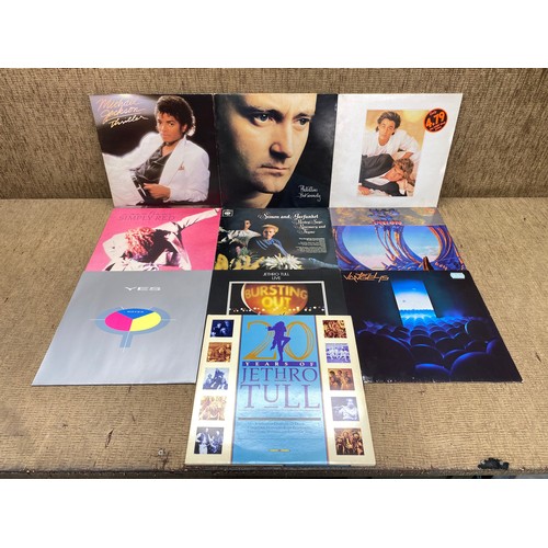 1114B - mixed selection of vinyl LP records including simply red, phil collins, Michael jackson.