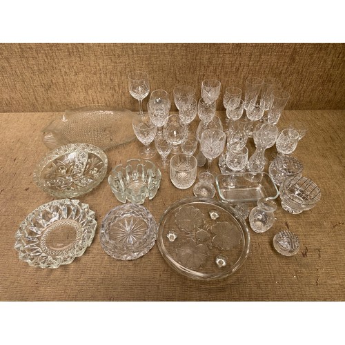 5 - Large collection of cut crystal and studio glass.