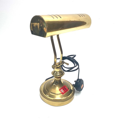 618 - brass bankers lamp.