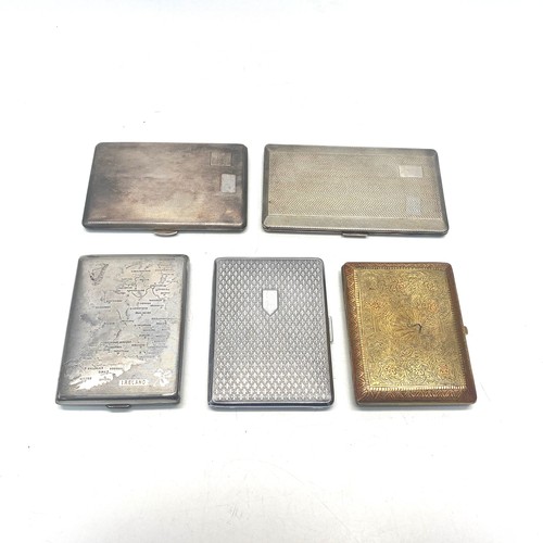 621 - 5 cigarette cases including: 2 Silver Plate.