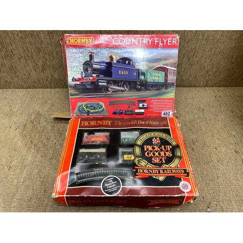 402 - Hornby Country Flyer train set and Hornby Pick-up goods set.