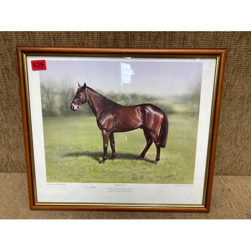 629 - Signed print of race horse 