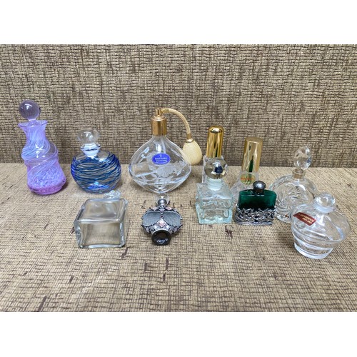 803 - Collection of scent bottles including: Caithness, Darlington crystal and Doulton.