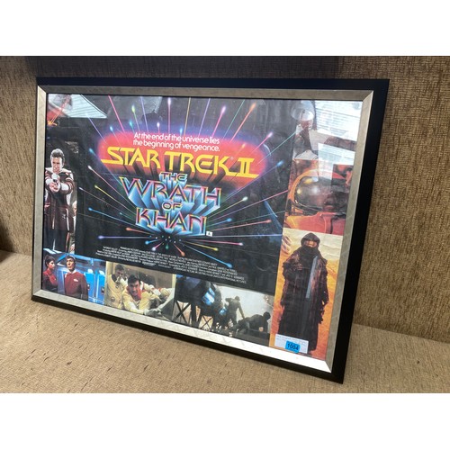 1004 - Original british poster of Star Trek II: The Wrath Of Khan in glass frame.