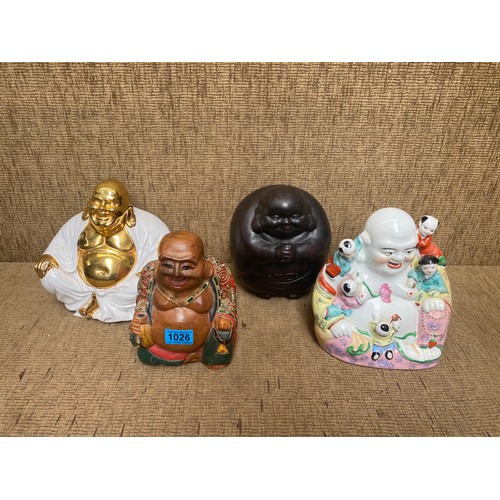 1026 - 4 stunning asian meditating buddha ornaments.