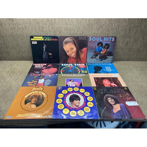 1032 - collection of vinyl LP records including randy crawford, marvin gaye, and Shirley bassey.