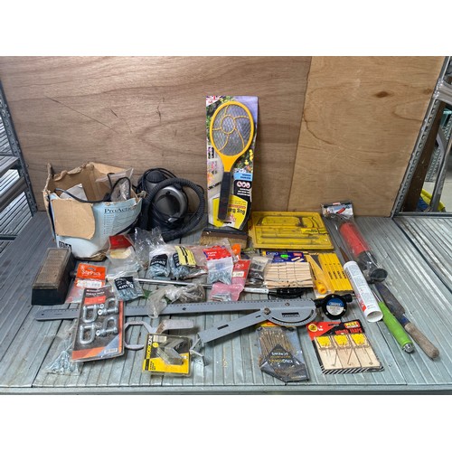 96 - mixed tools with fixing & fittings including multi purpose saw, bolts, and pro action steam cleaner.