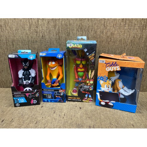 1036 - Cable Guys controller holders including: Crash Bandicoot, Tails and Deadpool.