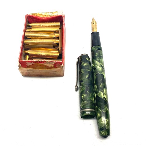 815 - Conway Stewart Model 75 Fountain Pen and a box of Esterbrook 314 relief fountain pen nibs.