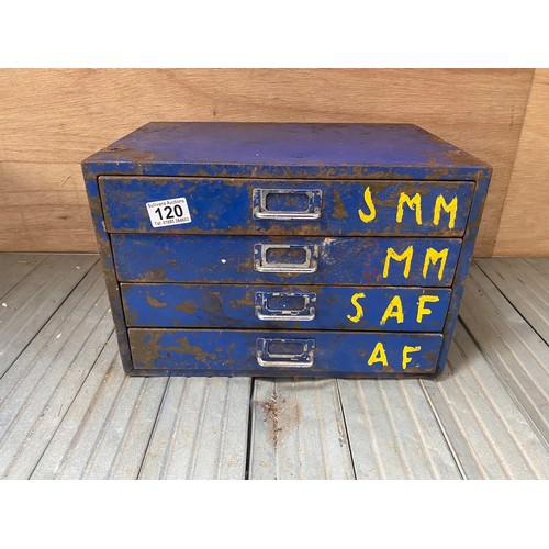 120 - 4 draw tool box including spanners.