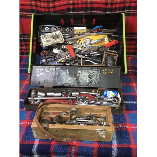 158 - Large selection of mixed tools including sockets, spanner’s and tap and die set