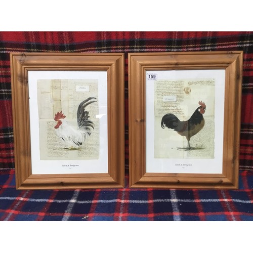 159 - Two pine framed Isabelle De Borchgrave prints 53cm x 43cm