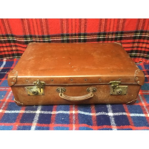 174 - Leather suitcase Tudor Evans tool dealer of Blackwood