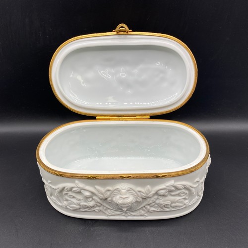 708 - Limoges France vintage bisque ceramic trinket box and a Bernard & Limoges Lithophane candle holder -... 