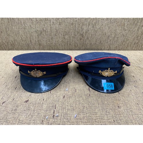 1058 - Two Grantham Royal Mail caps with spare cap badge