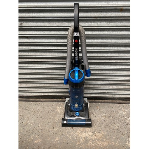 229 - 2 vacuum cleaners including: Hoover power edge cleaning 1800w and Hoover blaze.