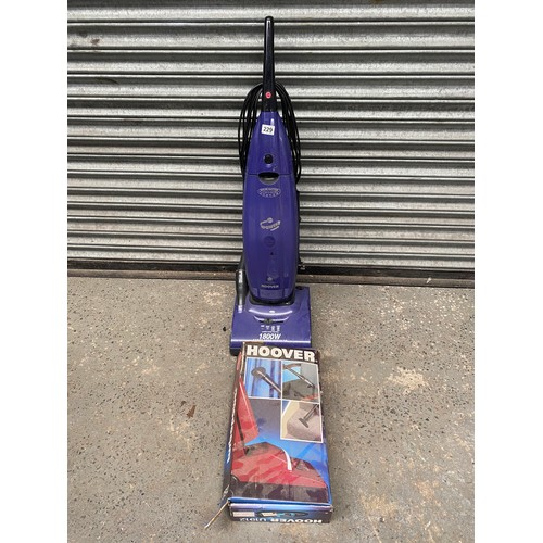 229 - 2 vacuum cleaners including: Hoover power edge cleaning 1800w and Hoover blaze.