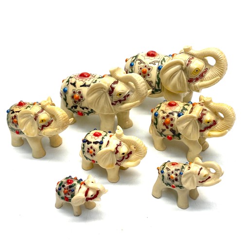 734 - collection of asian resin elephants.