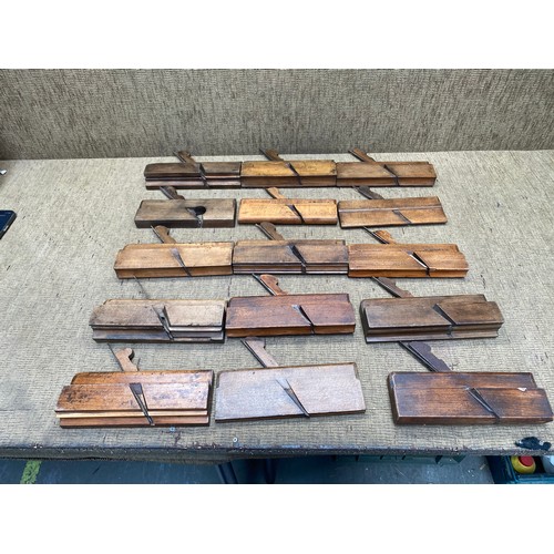 1100 - Large collection of Antique wooden moulding plane