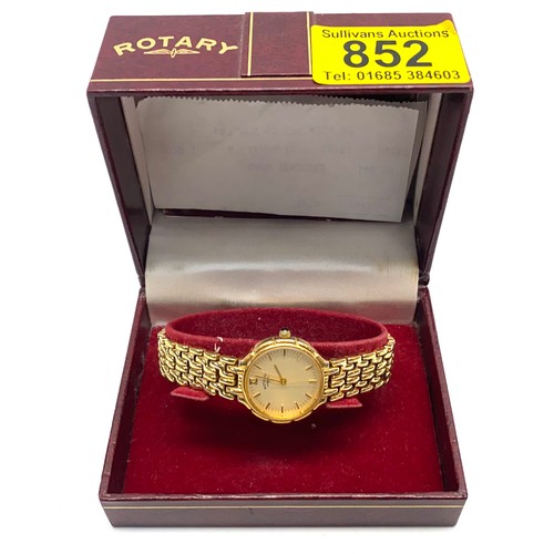 852 - Ladies' Rotary watch with gold-tone bracelet and a Michaël Jordi Geneve ladies watch.