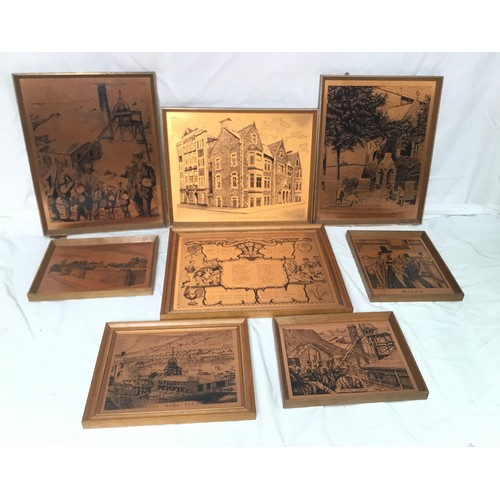 265 - A quantity of copper etchings including Pentre and Treorchy