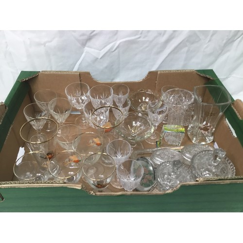 266 - A quantity of cut glass, crystal and a dressing table set