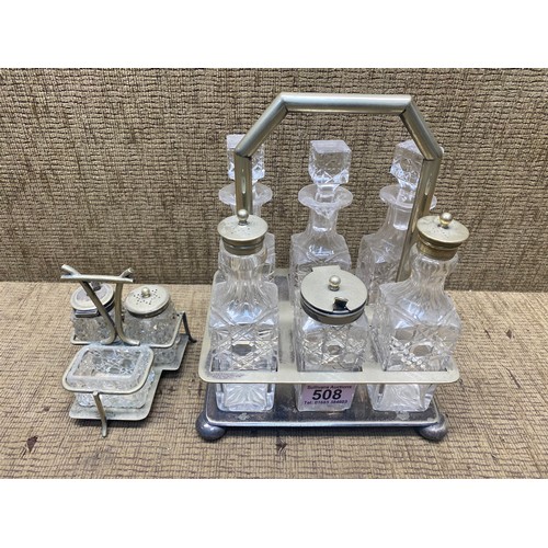 508 - Crystal condiment sets.