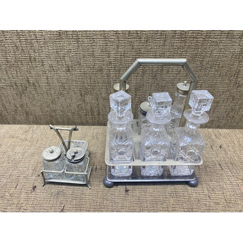 508 - Crystal condiment sets.