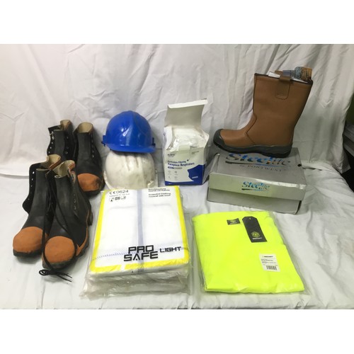 287 - Steel toe work boots, coveralls, face masks and hard hats