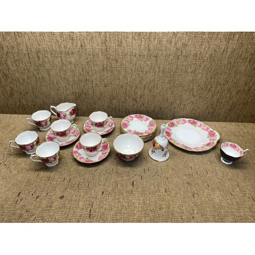 1125 - Old English Roses royal albert cup and saucer tea set.