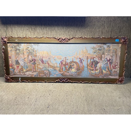 1136 - large antique tapestry of venice scene 155x58cm.