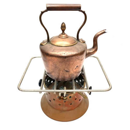 1139 - Antique camping stove and kettle.