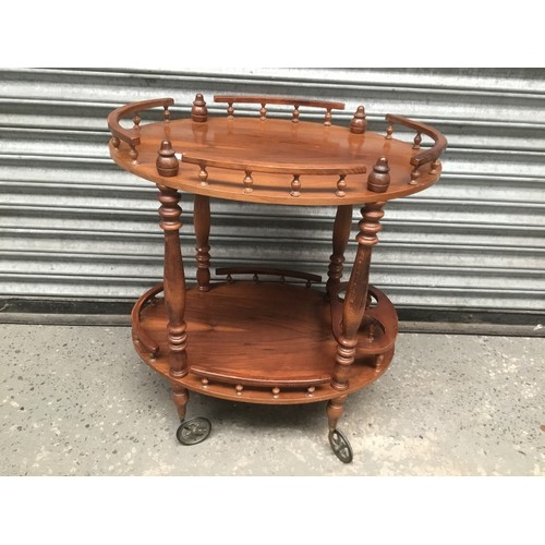 65 - Wooden two tier drinks trolley