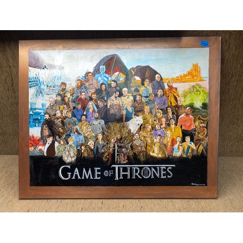 1050A - Game Of Thrones character acrylic painting by local welsh artist, Philip Williams; 102cm x 82cm.