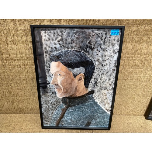 1050D - 3 framed acrylic paintings of Game Of Thrones characters  including: Petyr Baelish Littlefinger, Cer... 