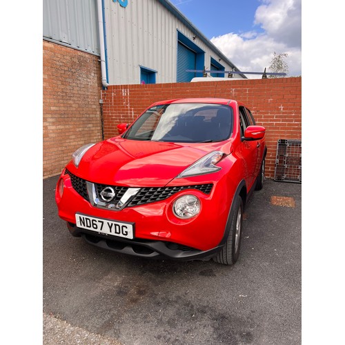 800 - Nissan Juke (ND67YDG) diesel, Red, Registered February 2018, two owners from new, V5 present. MOT un...