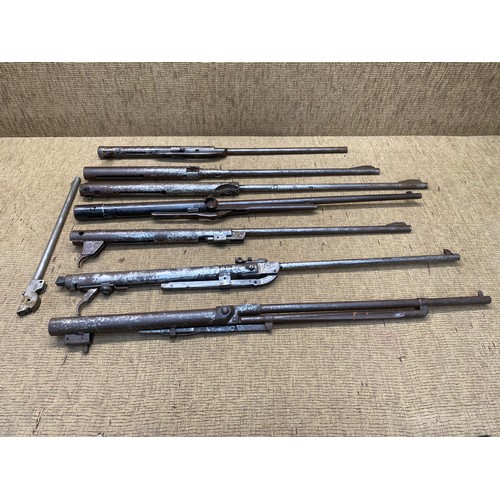 775 - Air rifle spares, seven barrels and mechanisms. For over 18 and local collection only or shipping to... 